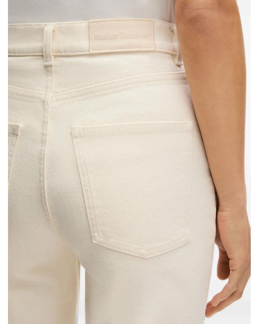 Another Tomorrow White Slim-Fit Jeans