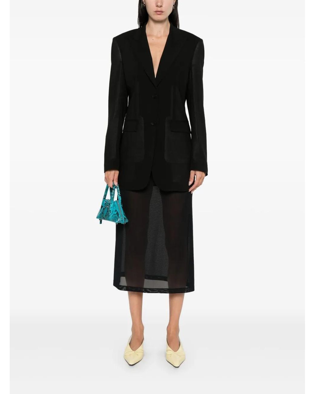 Blumarine Black Wool Single-Breasted Blazer