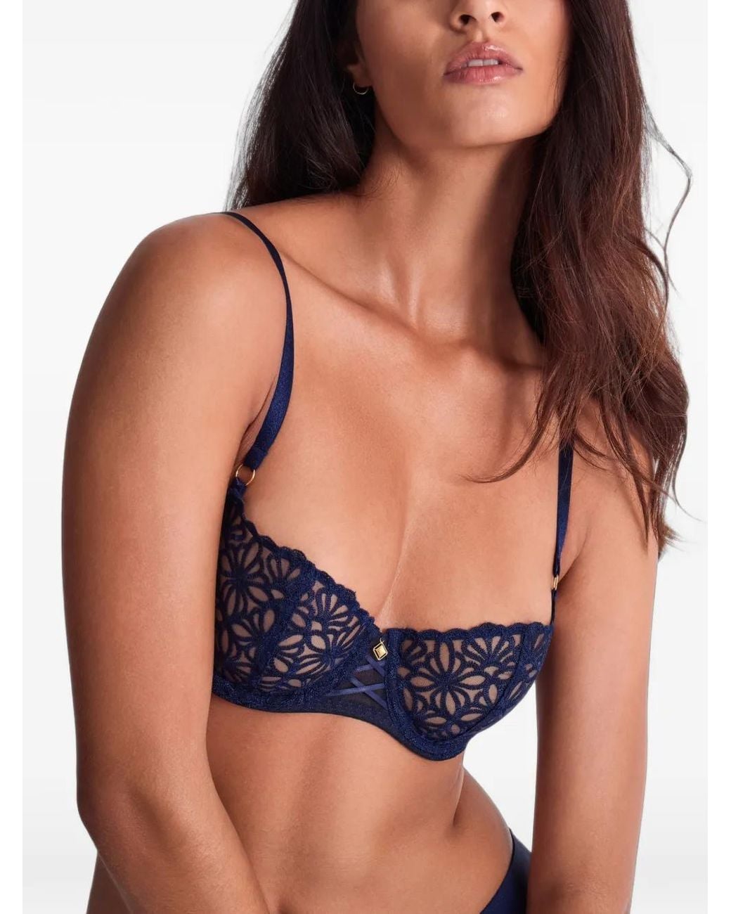 Aubade Blue Embroidered Underwired Bra