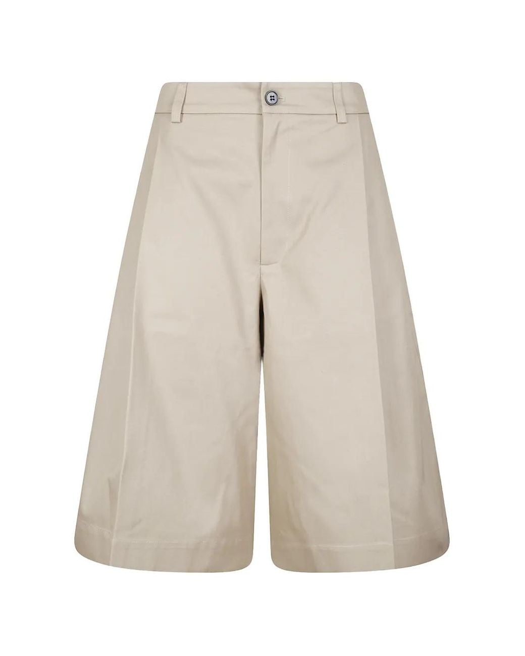 Sibel Saral White Pleated Cotton Shorts