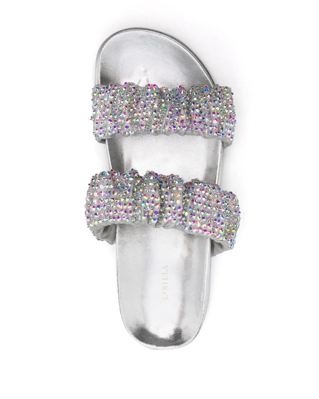 Le Silla White Pool Side Leather Sandals