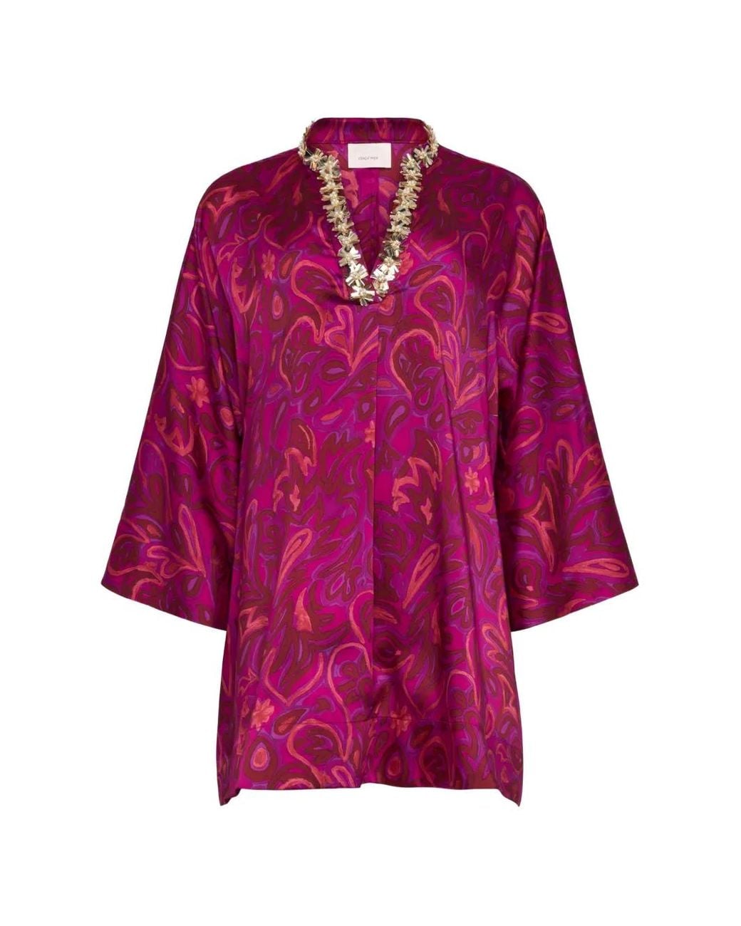 Cinq À Sept Purple Arcia Paisley Bloom Kaftan