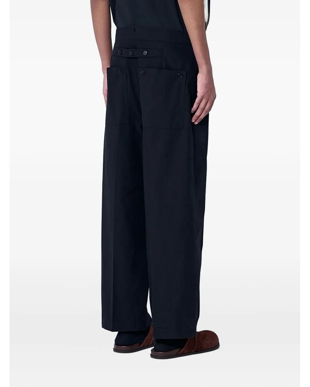 Gucci Blue Tailored-Dart Cotton Trousers for men