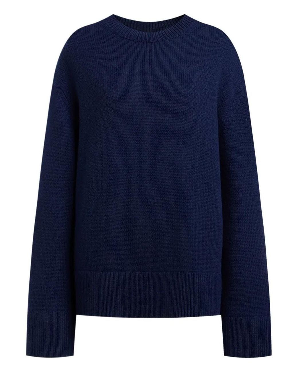 12 STOREEZ Blue Crew Neck Merino Wool Sweater