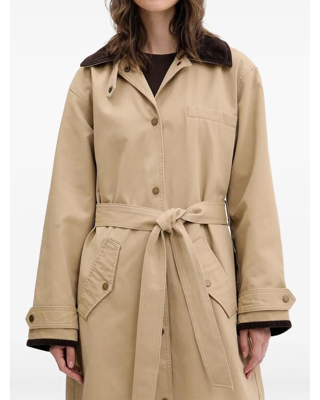 Abercrombie & Fitch Natural Belted Long Coat