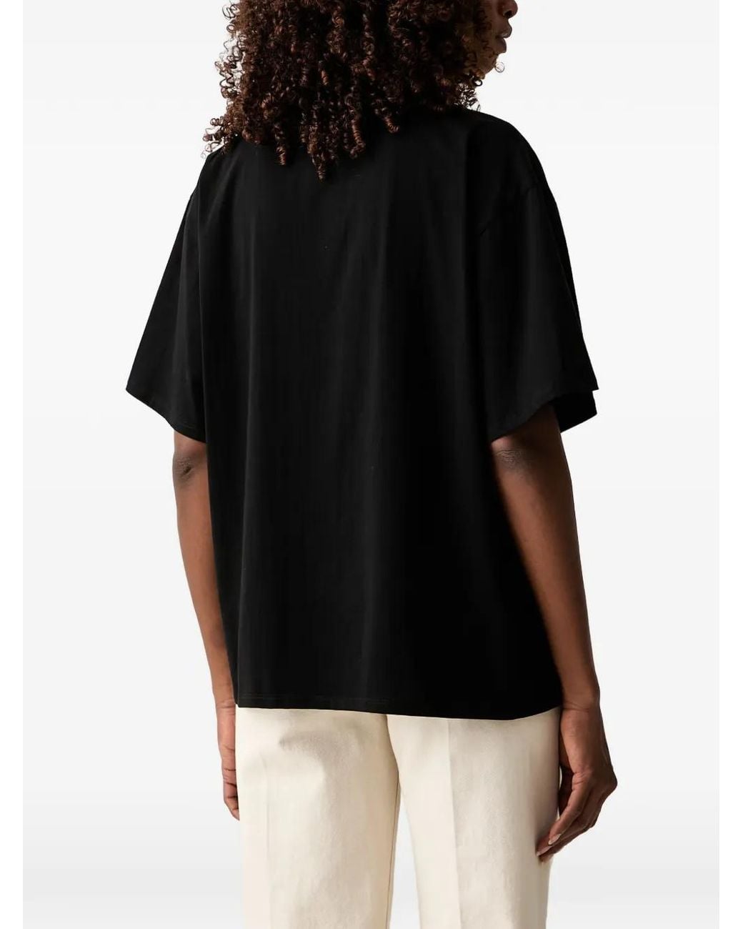 Twinset Black Logo-Print Cotton T-Shirt