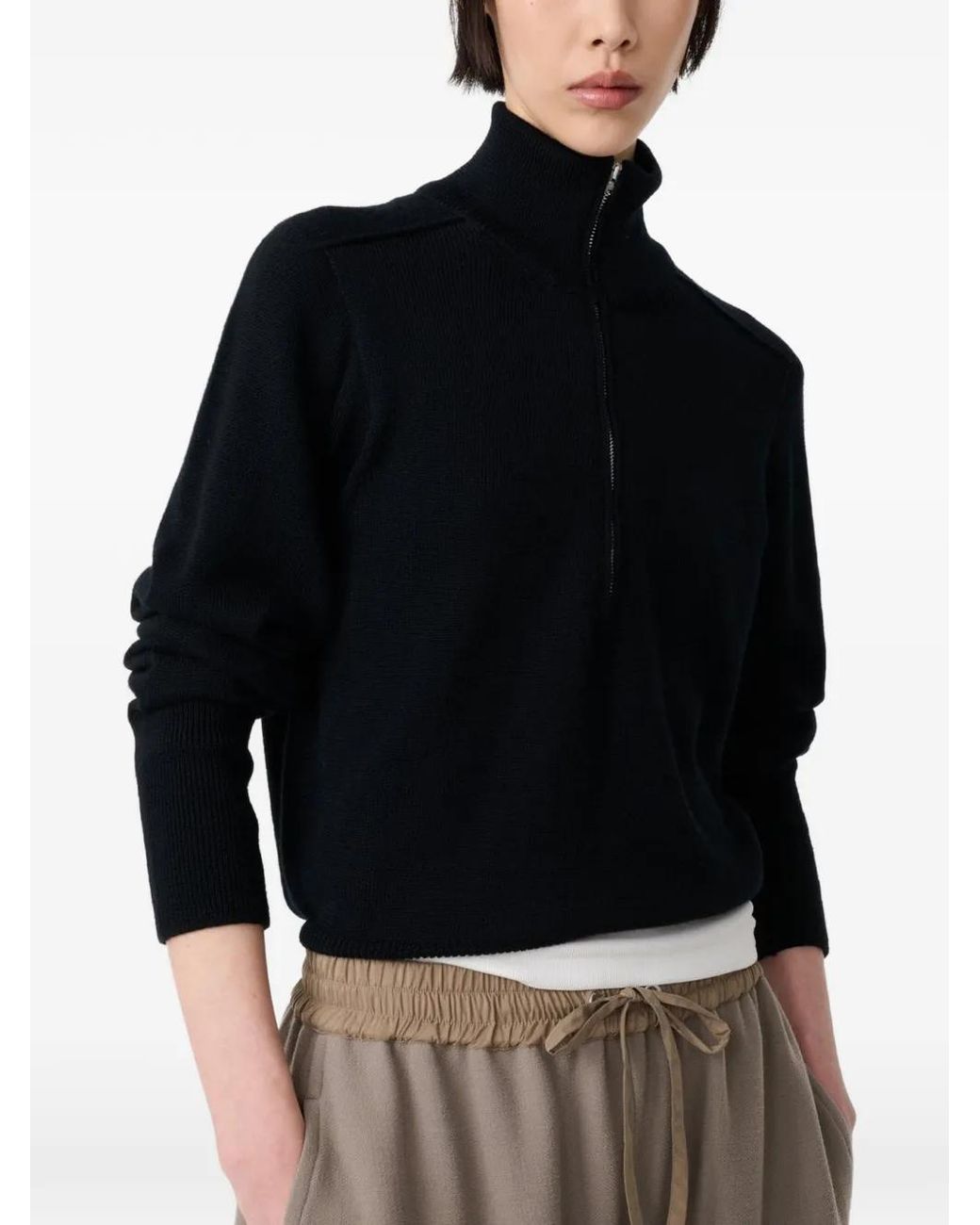 Studio Nicholson Black Maren Half-Zip Sweater