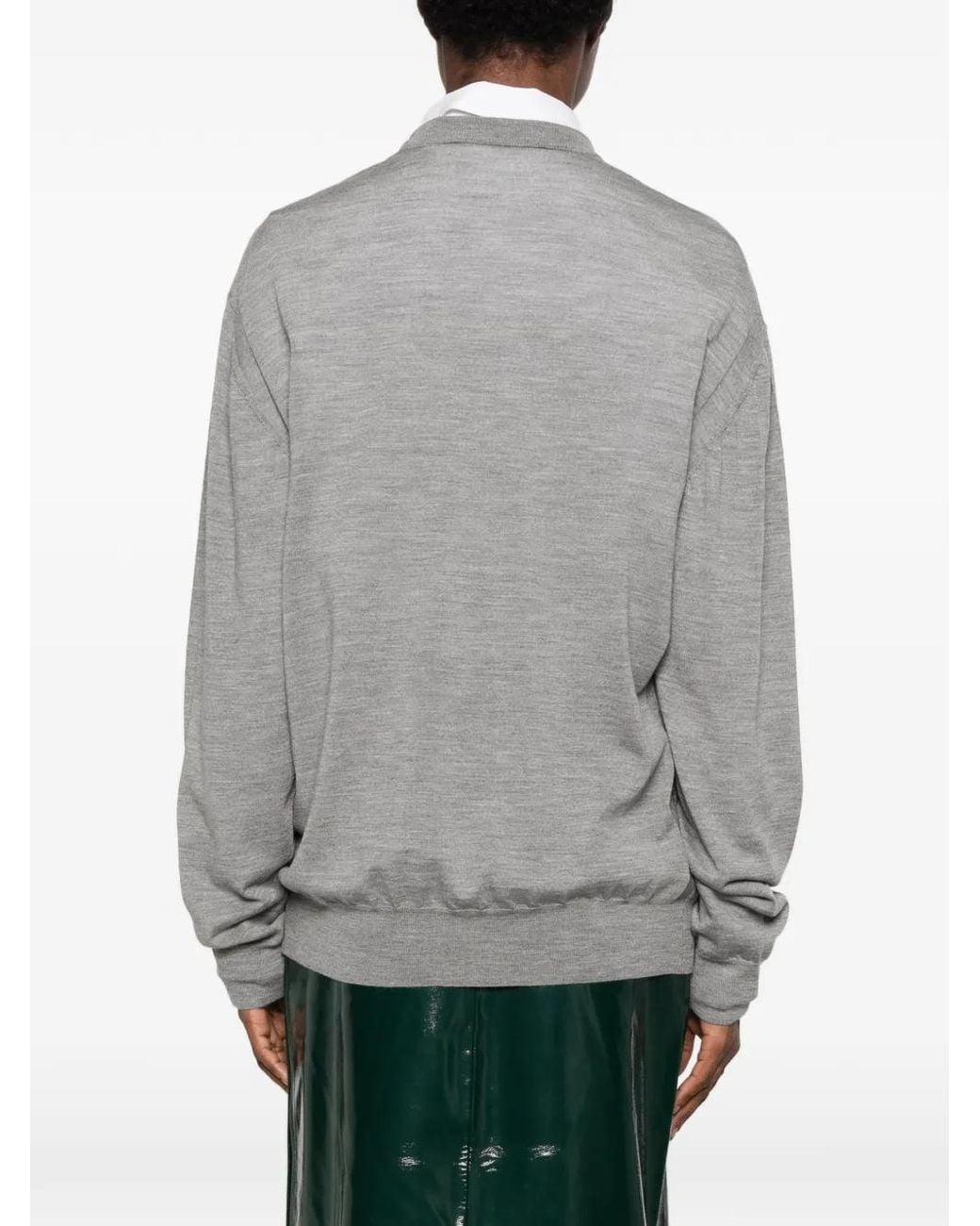 Lanvin Pullover Mit Schulterknöpfen in Gray für Herren