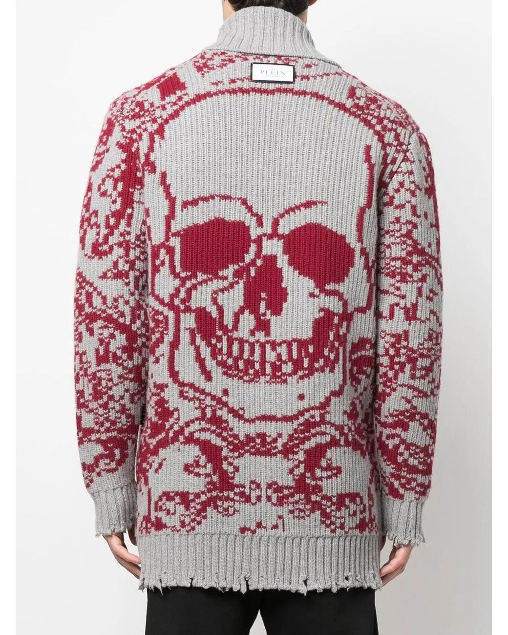 Philipp Plein Red Cardigan for men