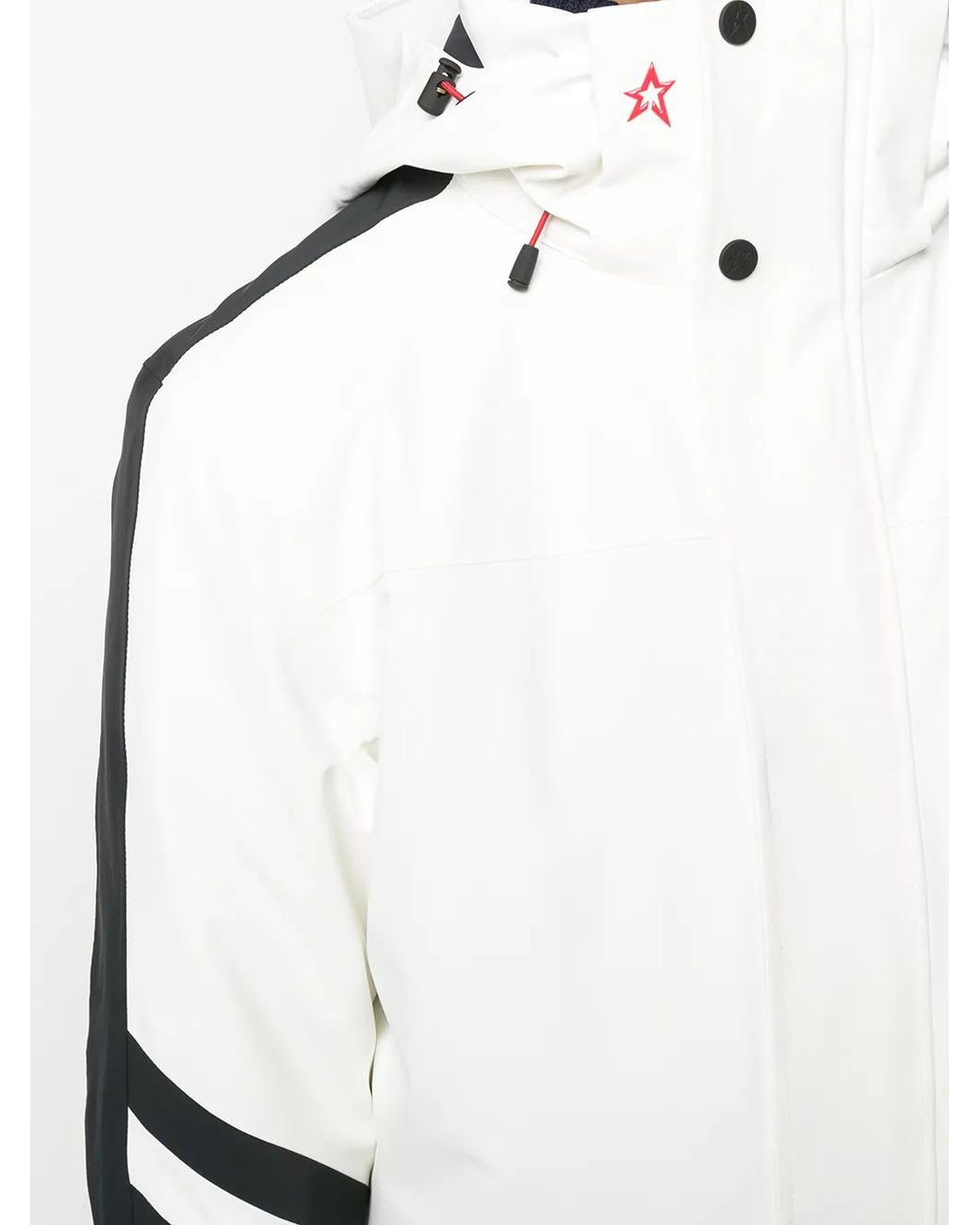 Perfect Moment White Side Stripe Detail Hooded Jacket for men