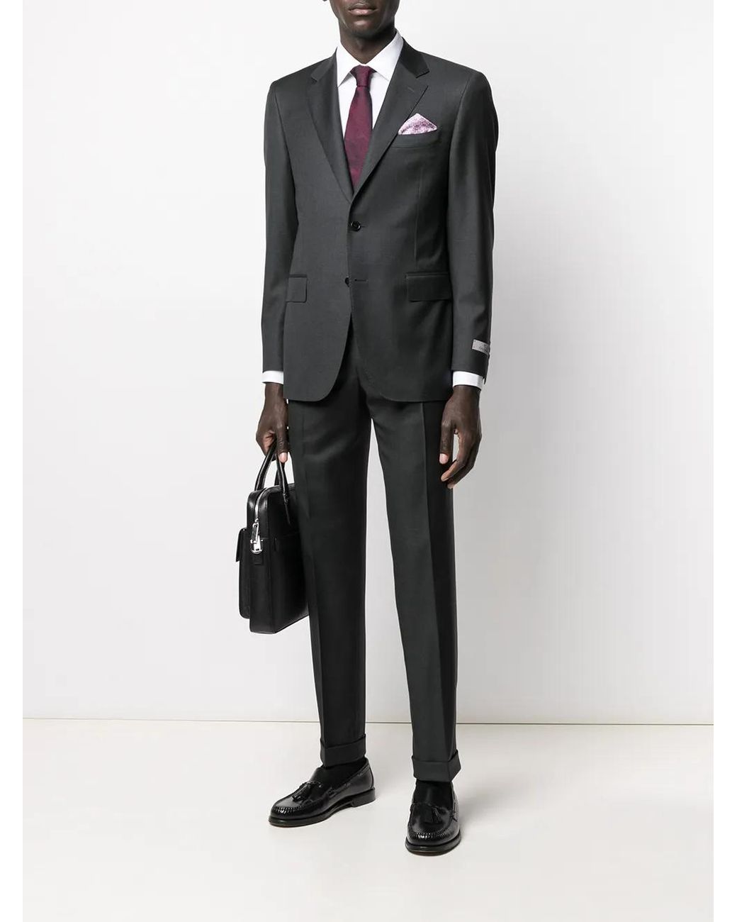 Canali Gray Wool Single-Breasted Suit for men