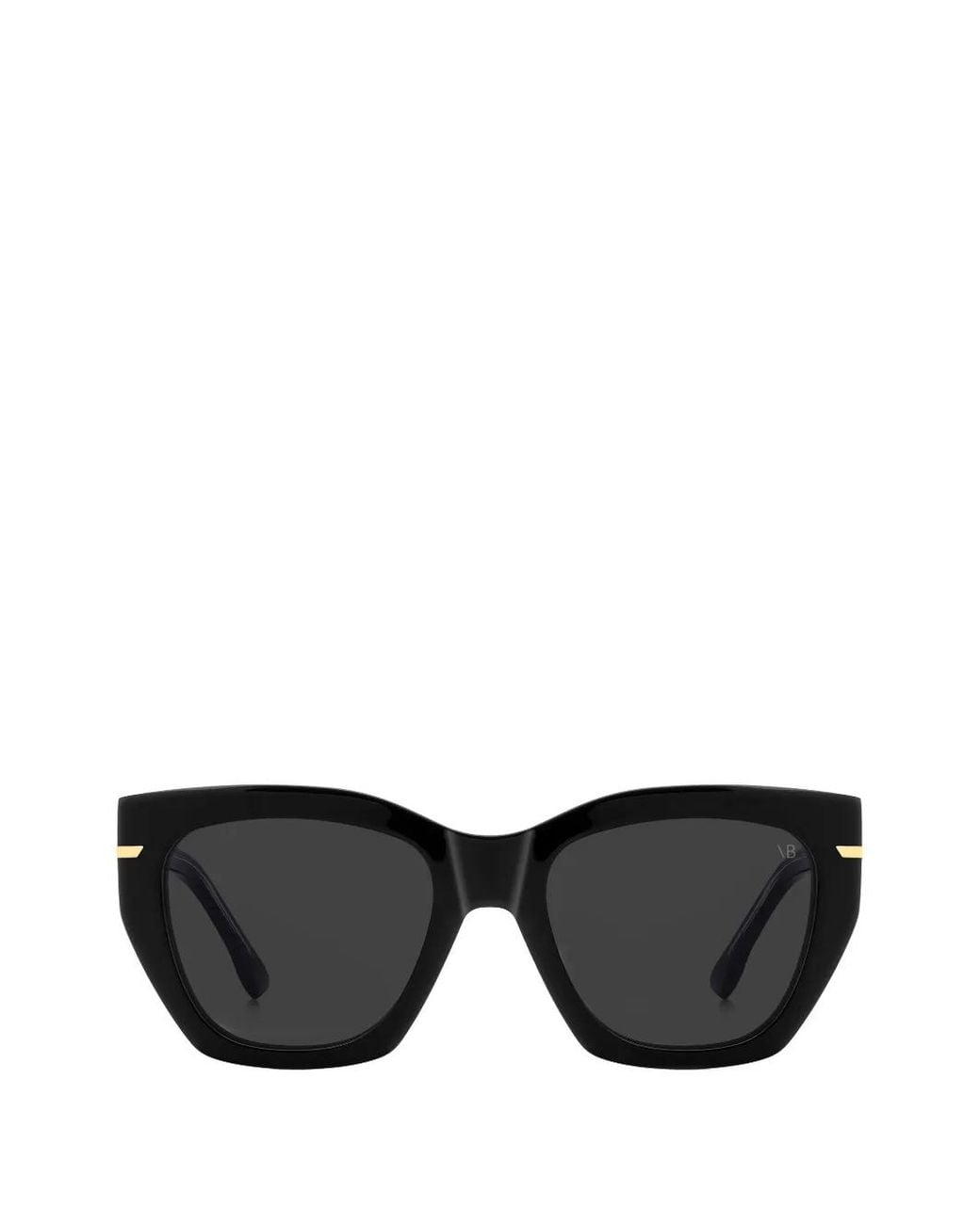 Victoria Beckham Black Stripe-Detail Cat-Eye Sunglasses