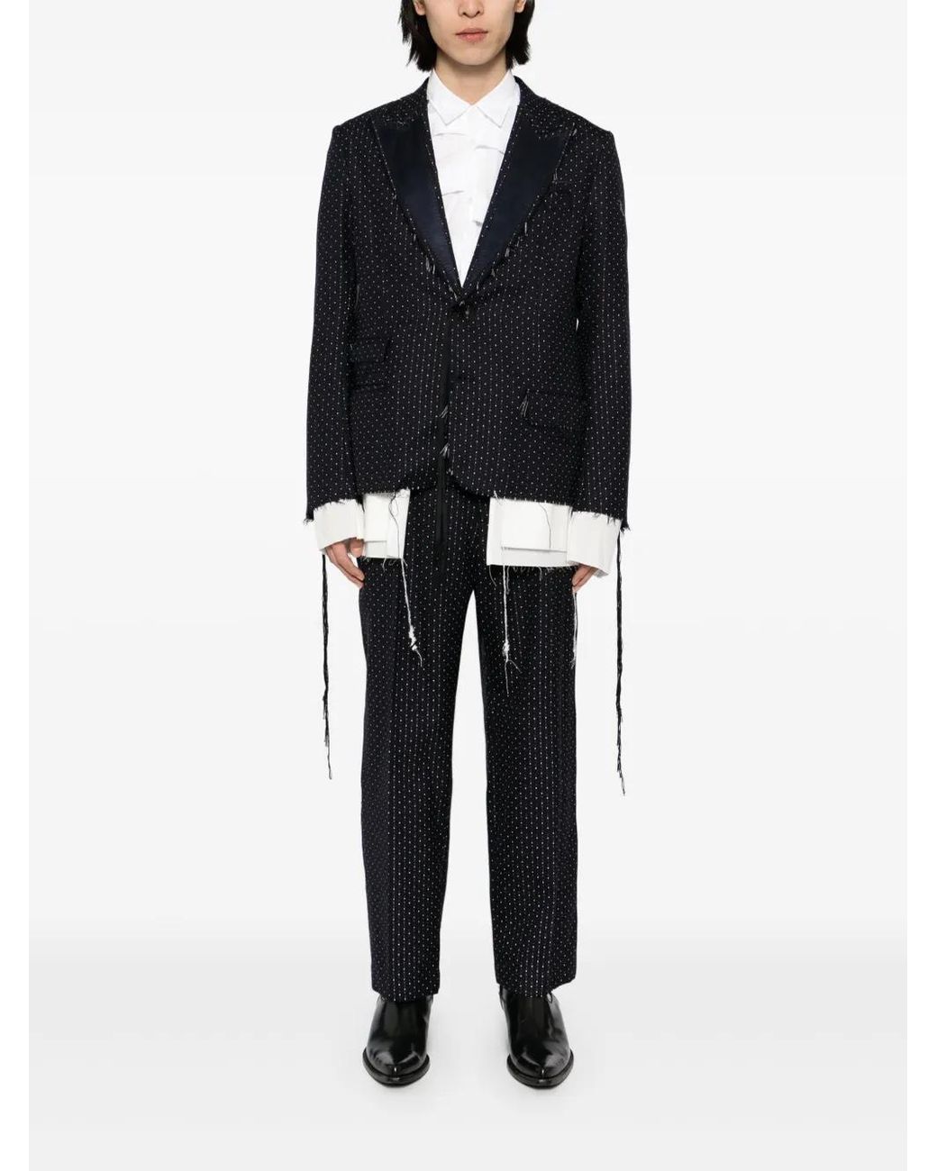 Midorikawa Black Shoulder-Strap Tailored Trousers
