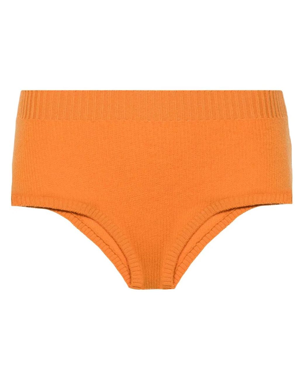 Alanui Orange Short Nervuré À Taille Haute