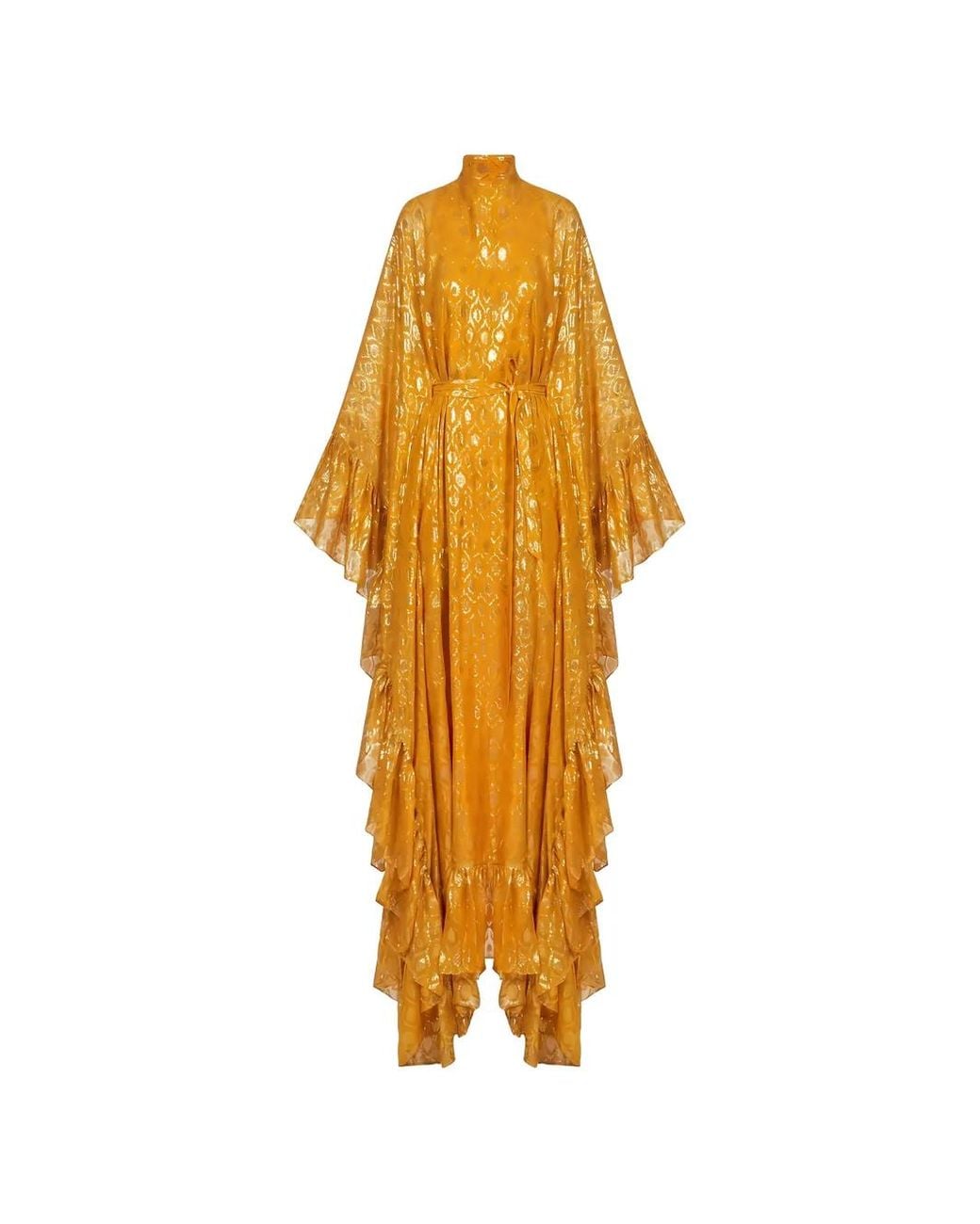 Taller Marmo Metallic Eccentrica Ruffled Maxi Dress