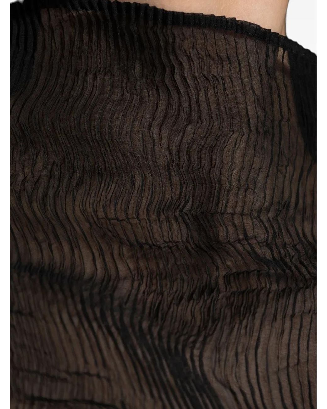 Issey Miyake Black High-Neck Long-Sleeve Top