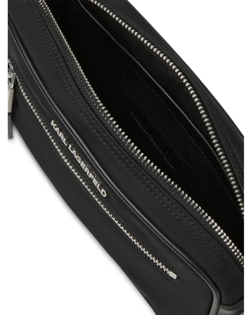 Karl Lagerfeld Black K/Nylon Buckle Belt Bag for men