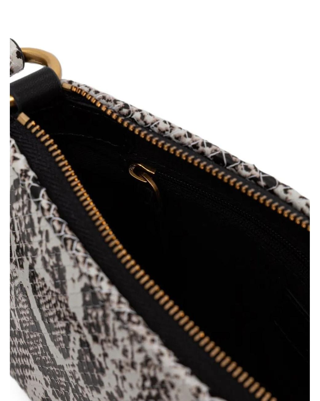 Pinko White Love Birds Snakeskin-Effect Shoulder Bag
