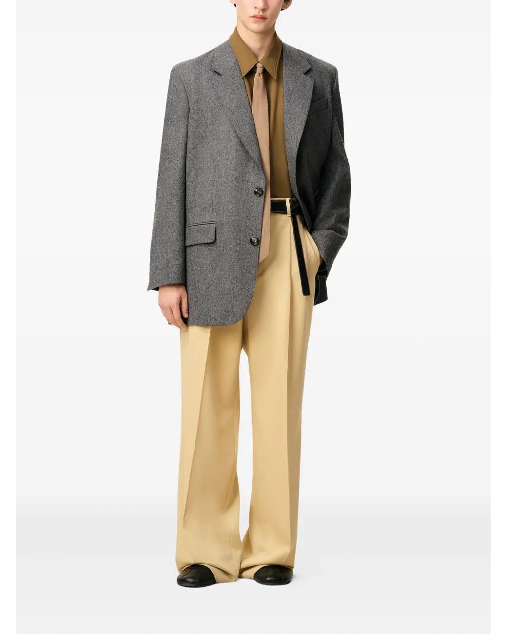 AMI Gray Single-Breasted Wool Jacket for men