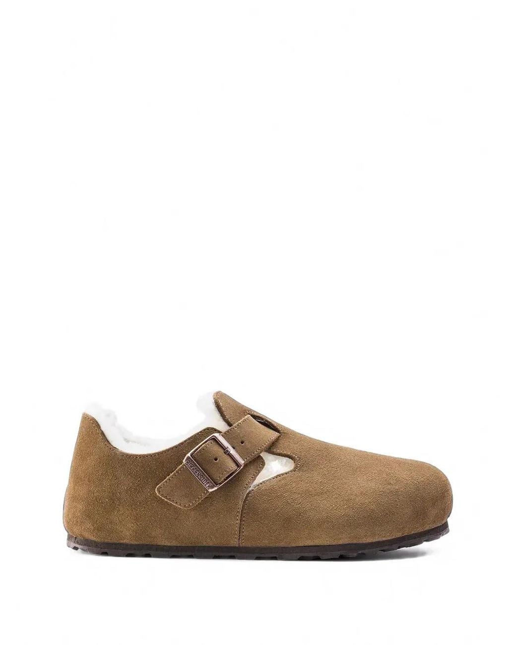 Birkenstock Brown London Buckle-Fastening Shearling Shoes