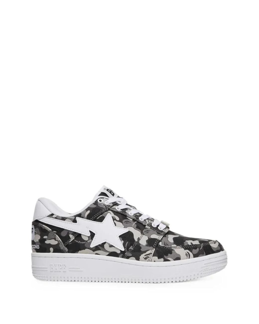 A Bathing Ape White X Comme Des Garçons Camouflage-Print Sneakers for men