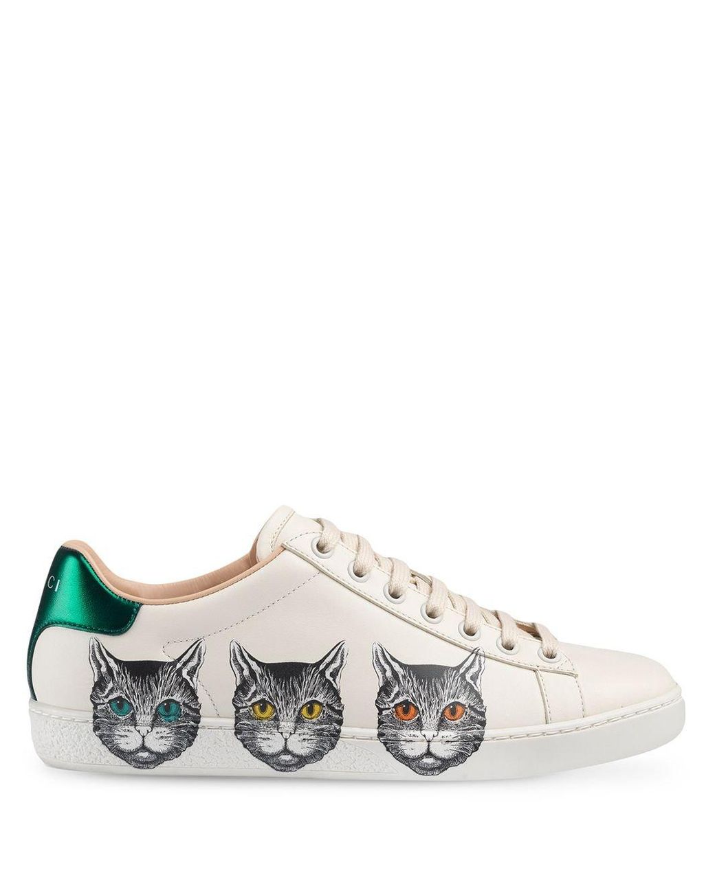 Gucci Ace Sneaker With Mystic Cat in White | Lyst
