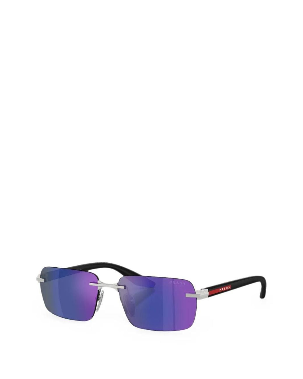 Prada Purple Rimless Rectangle-Frame Sunglasses for men