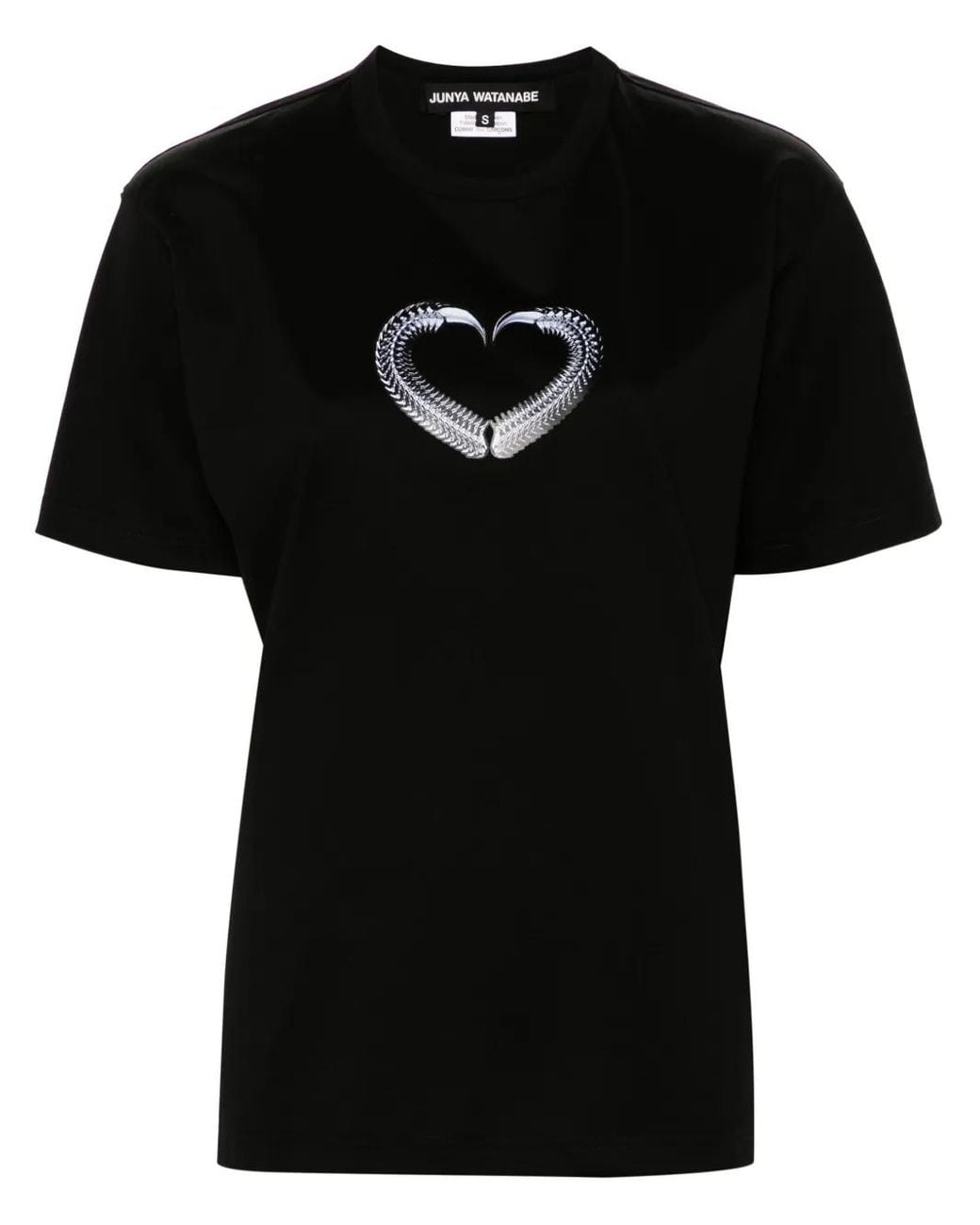 Junya Watanabe Black Printed Cotton T-Shirt