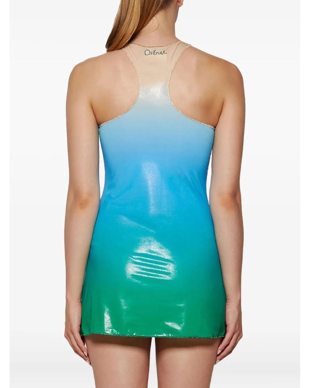 Oseree Blue Dégradé Halterneck Dress