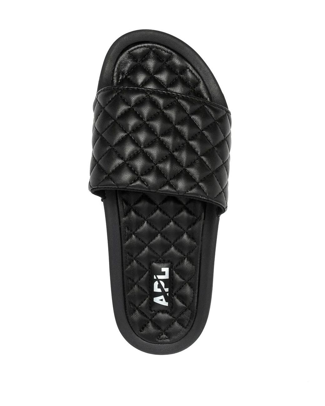 Athletic Propulsion Labs Black Quilted Lusso Slides