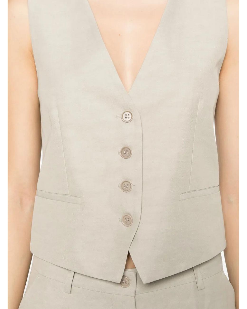 P.A.R.O.S.H. White V-Neck Waistcoat