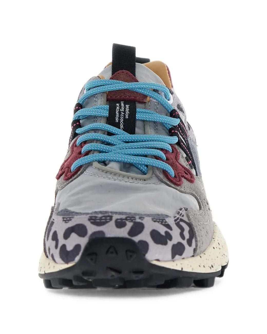 Flower Mountain White Yamano 3 Uni Leopard-Print Panelled Sneakers