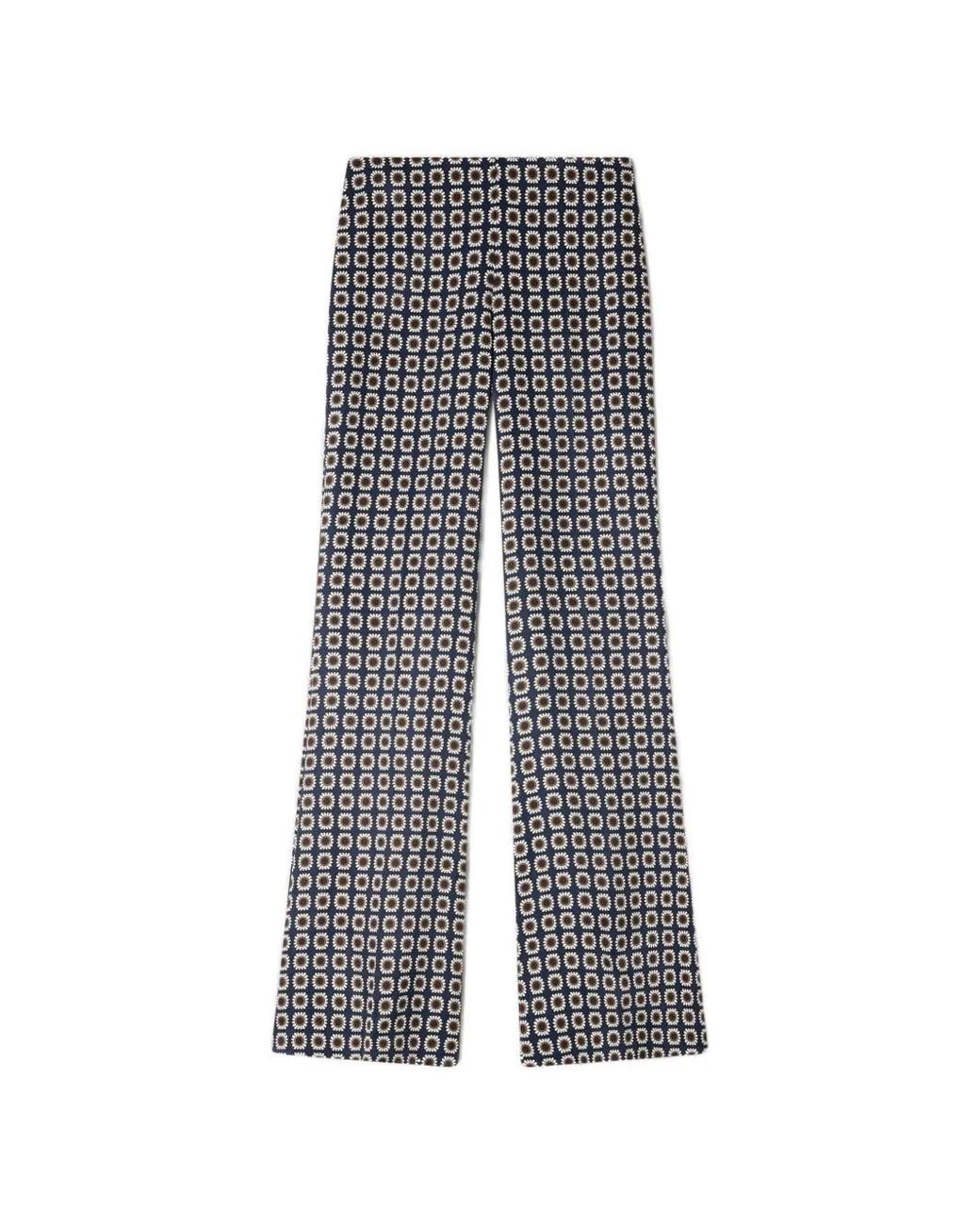 Sandro White Floral-Print Flowy Trousers