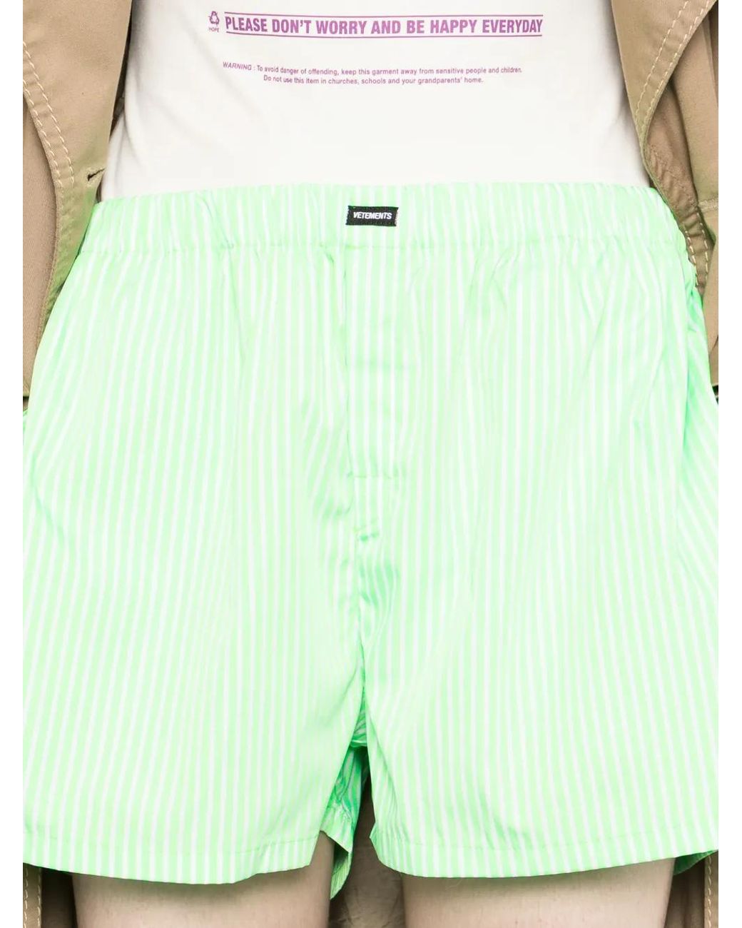 Vetements Green Gestreifte Shorts