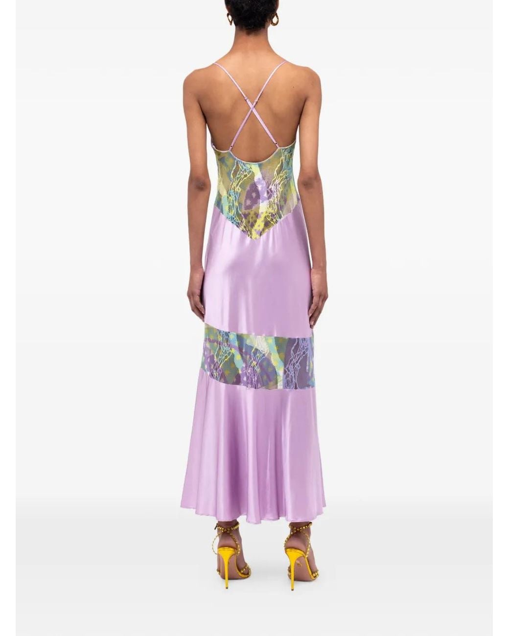 Donde Esteban Pink Lila Salpicón Midi Dress