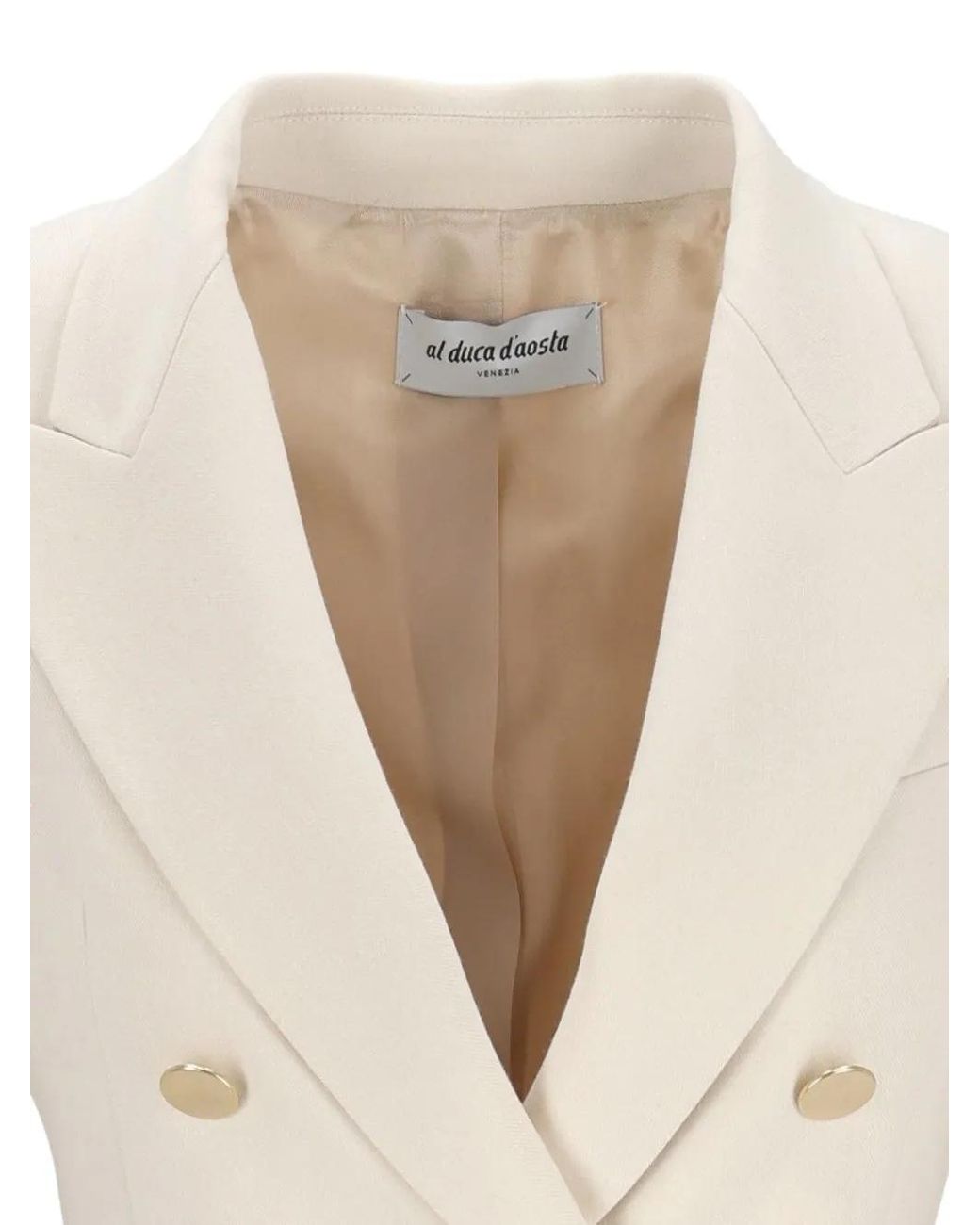 Al Duca D'aosta White Double-Breasted Jacket