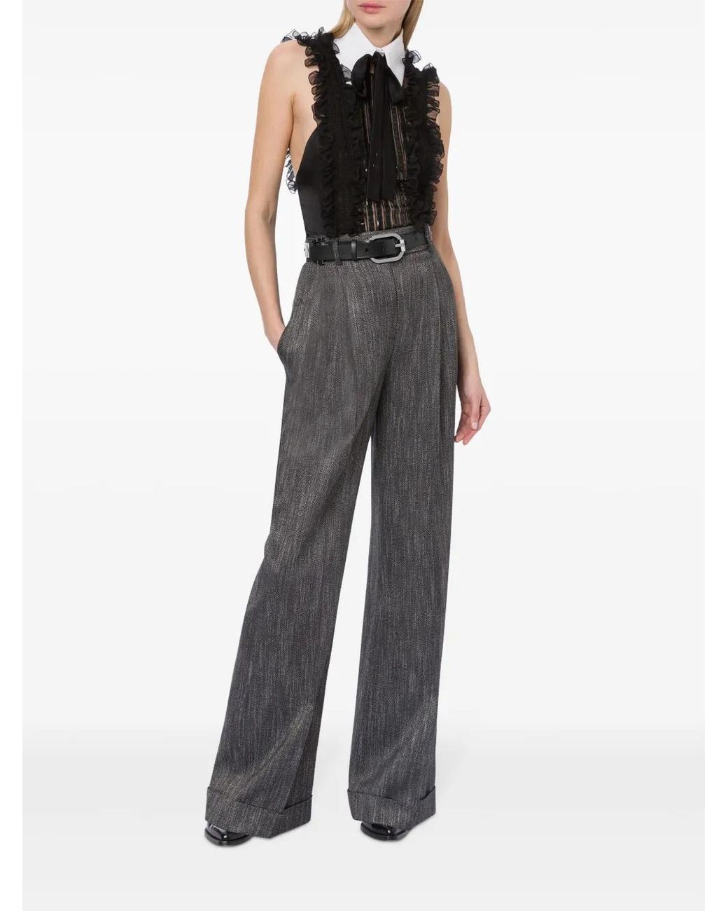 Alberta Ferretti Gray Pant