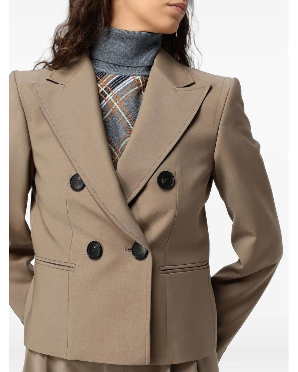 Tela Natural Double-Breasted Wool Blazer