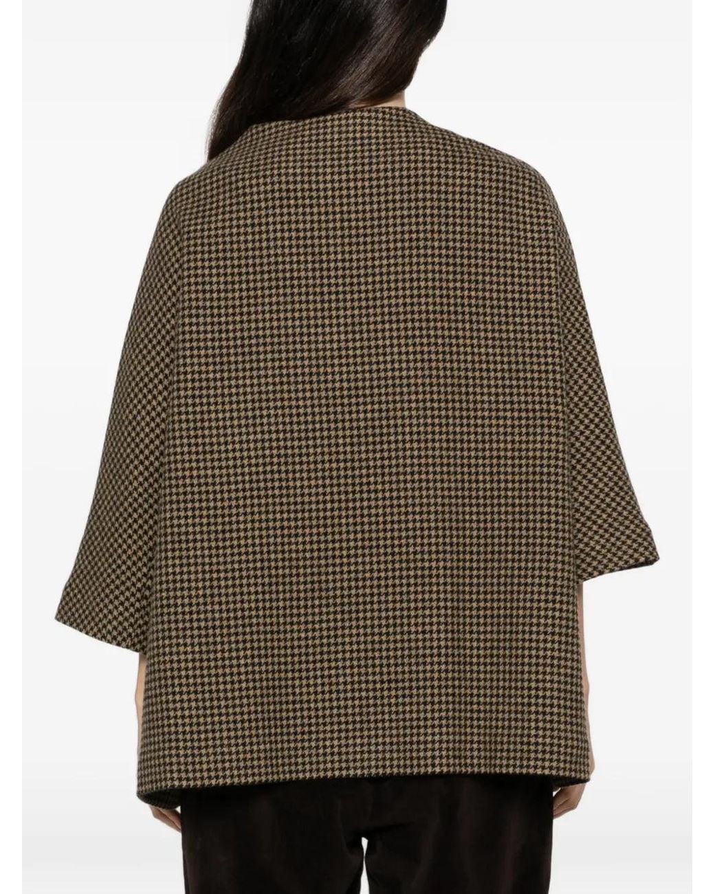 Daniela Gregis Natural Houndstooth Wool Jacket