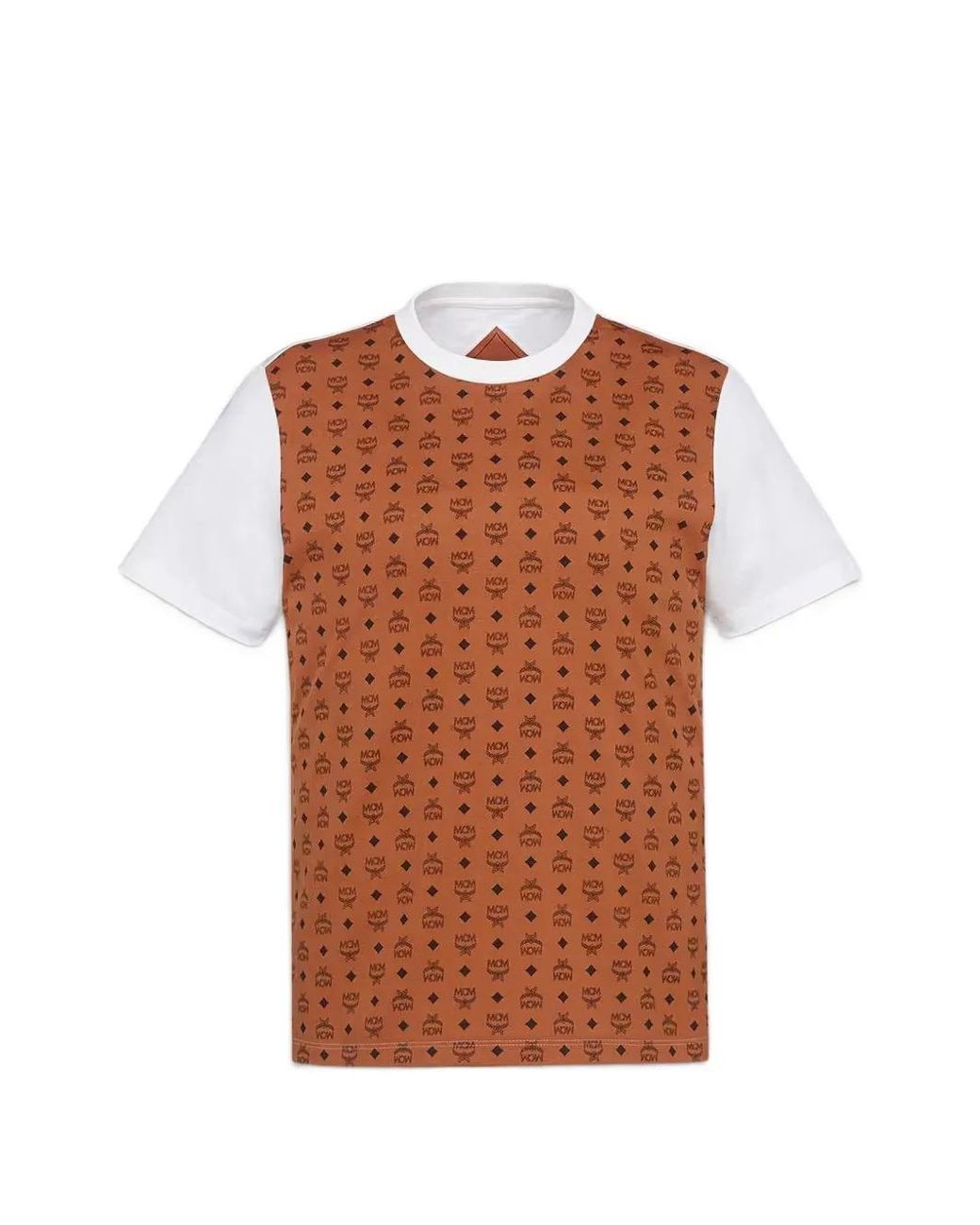 MCM Brown Visetos-Print Panelled T-Shirt