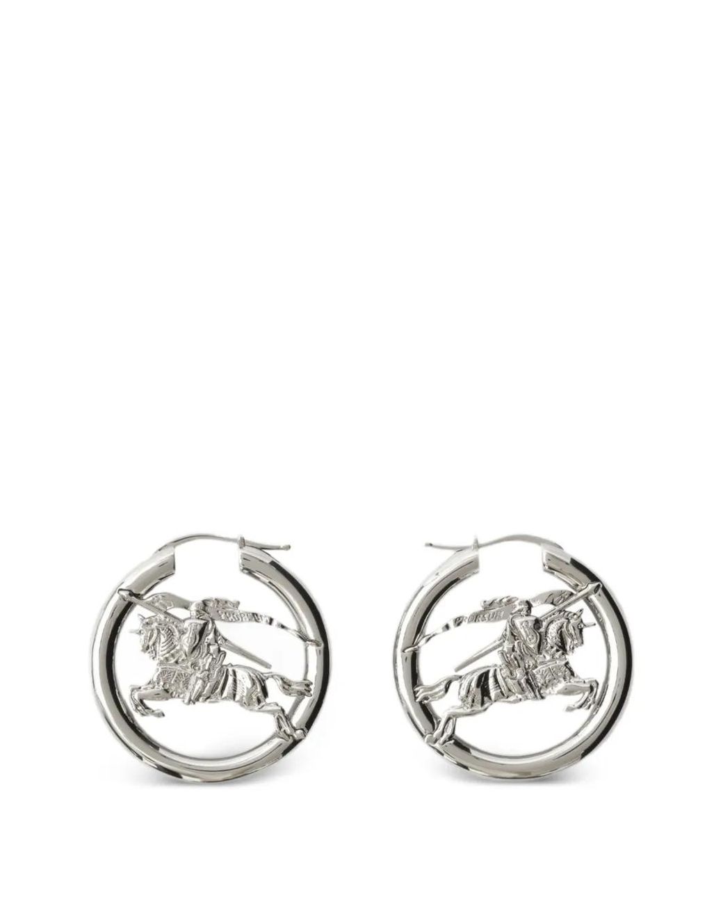Burberry White Knight Hoop Earrings