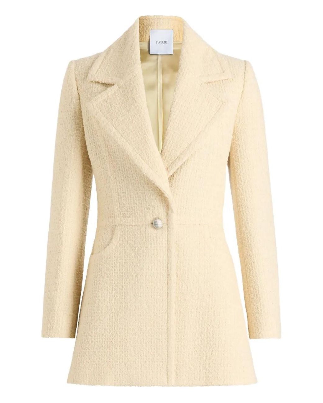 Patou Natural Single-Breasted Tweed Jacket