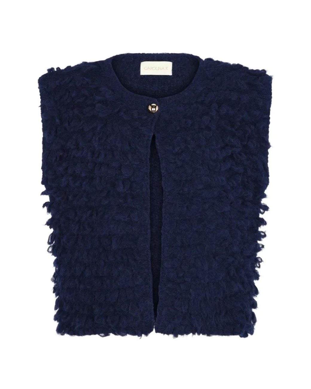 Carolina K Blue Textured Sleeveless Top