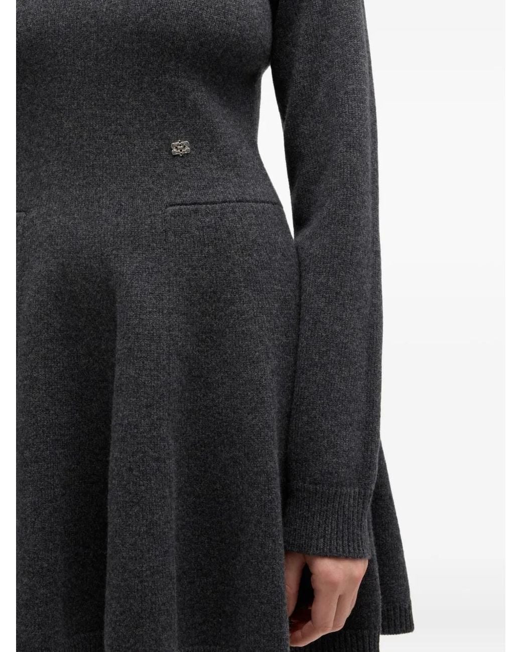 Ganni Gray Wool Mini Dress