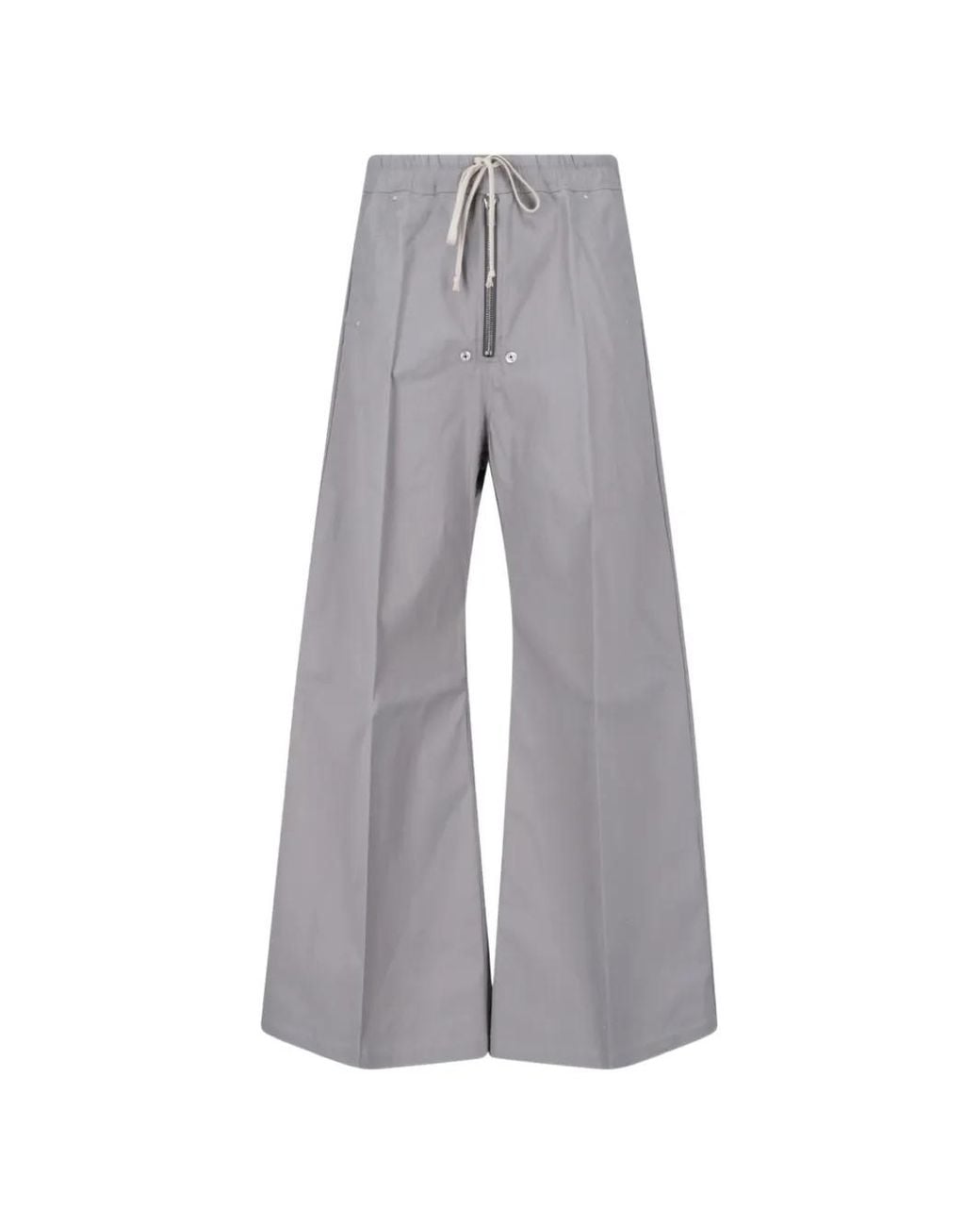 Rick Owens Gray Drawstring Wide-Leg Trousers for men