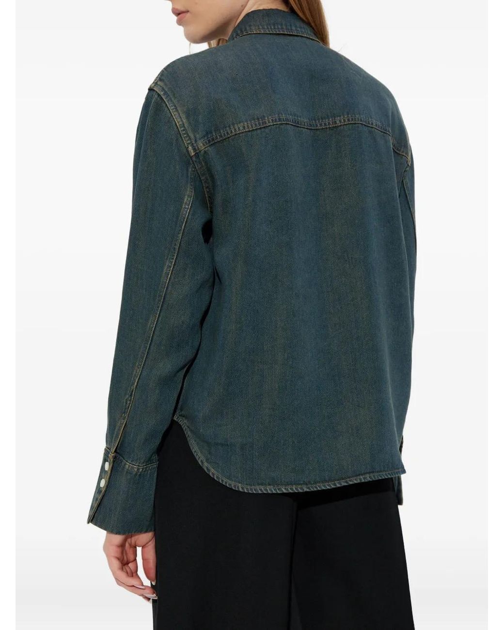 Samsøe & Samsøe Blue Chest-Pocket Denim Shirt
