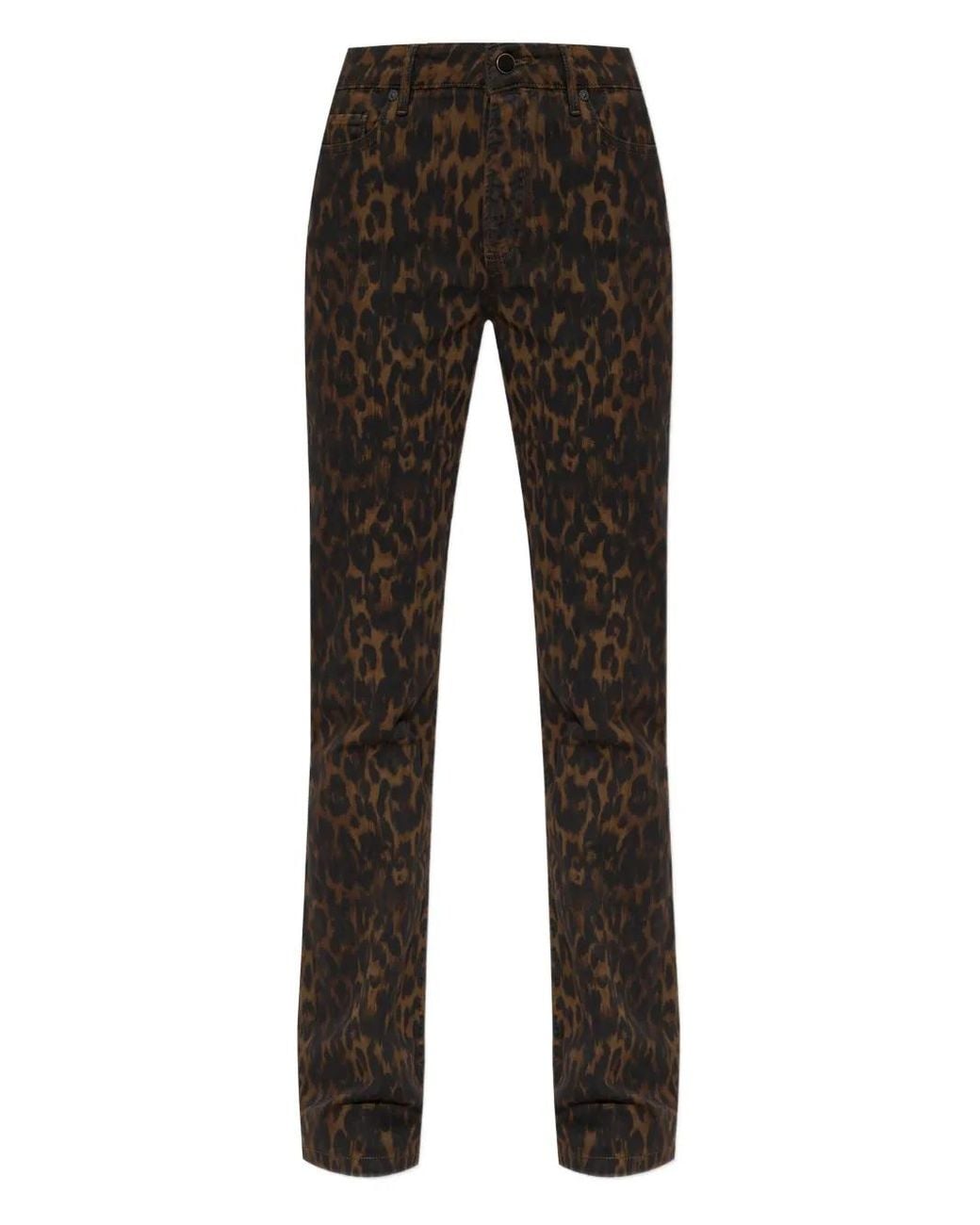 AllSaints Black Haldan Leopard-Print Jeans