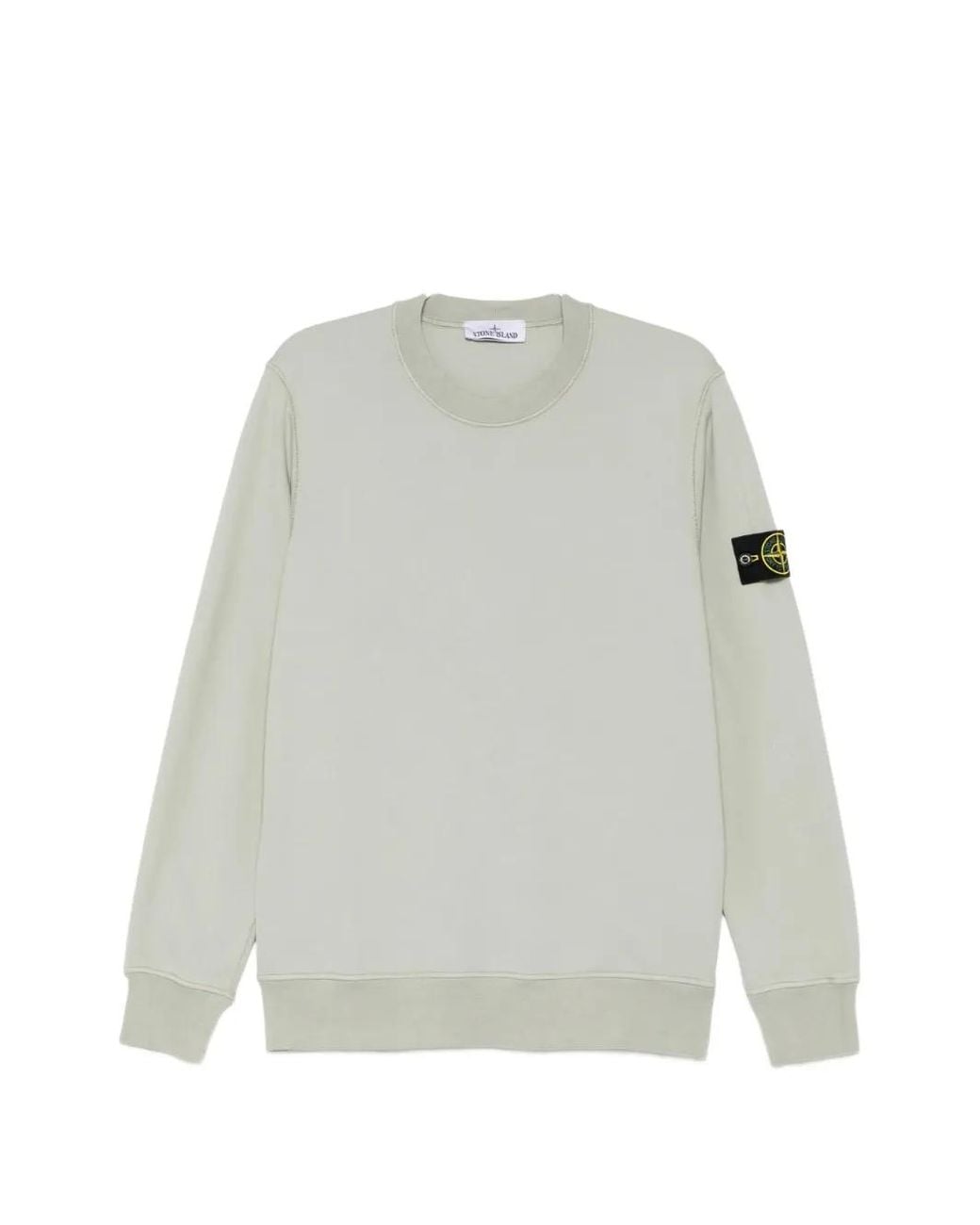Stone Island White 6100060 Organic Cotton Fleece Regular-Fit Crewneck Sweatshirt With Raglan Sleeves for men