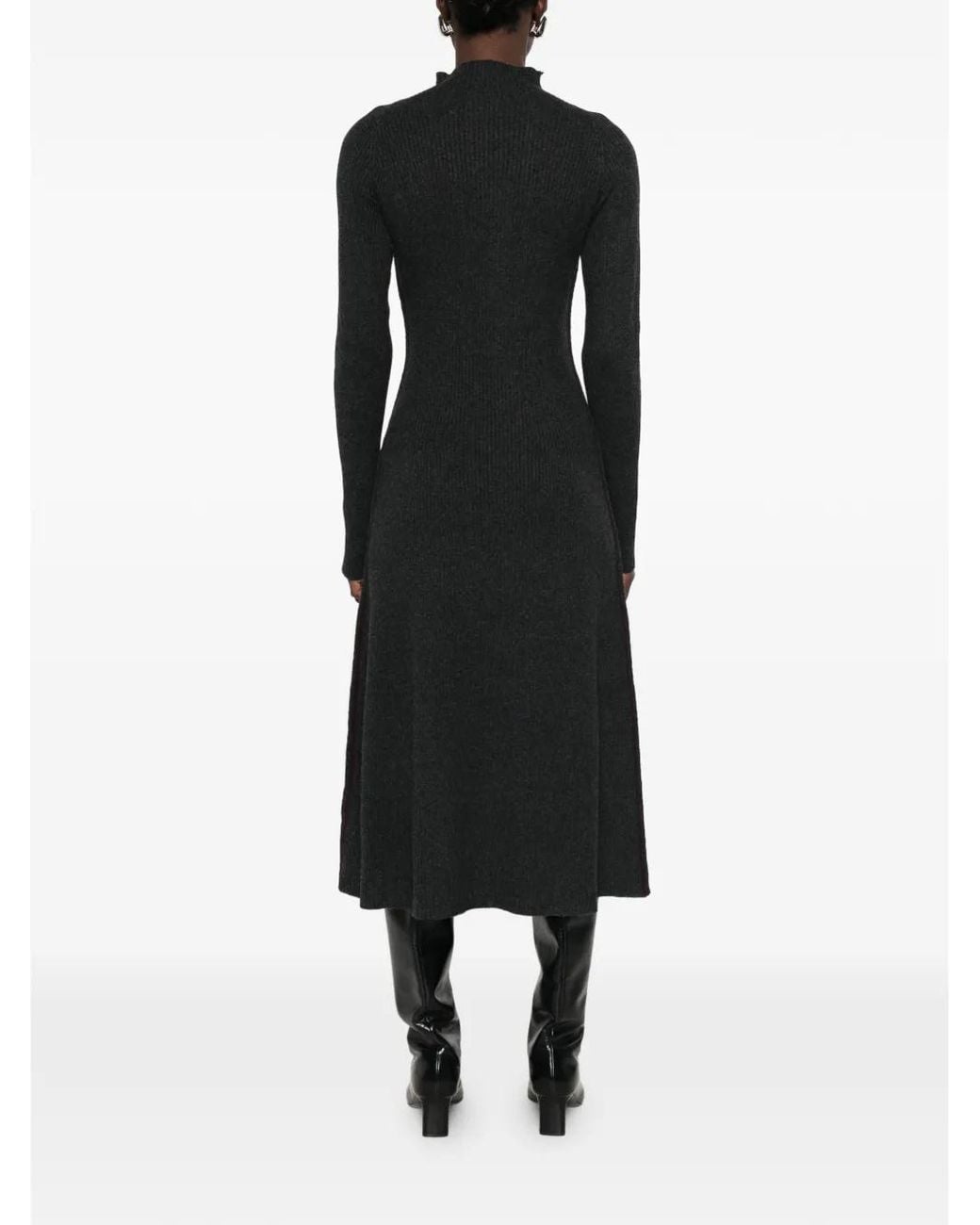 Bompard Ribgebreide Midi-Jurk in het Black