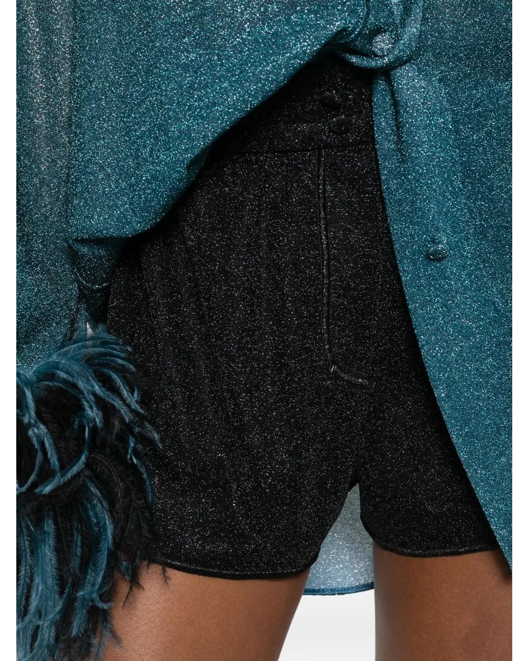Oseree Black Lurex Shorts